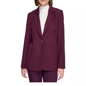 Calvin Klein Purple Tailored Blazer with Notched Lapels